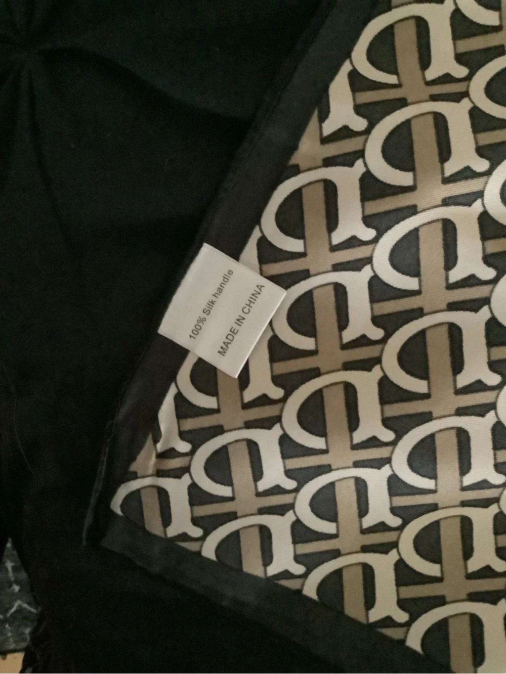 Oversized 35x35 Satin Scarf Sailing Ship Nautical Print Black Beige NWOT